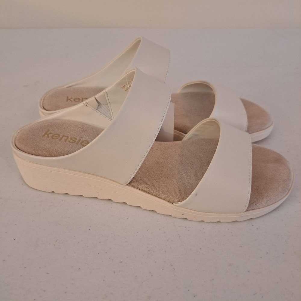 Kensie Endy Comfort Slide Sandals Womens Size‎ 8 Beige Platform 1127-378-B30